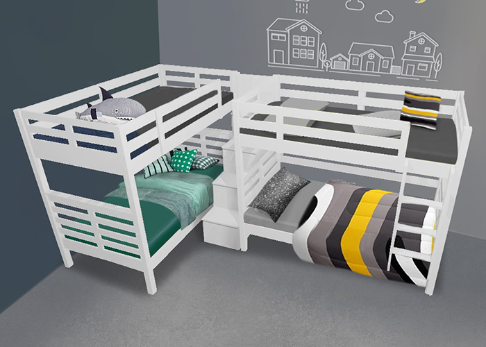 Snowberry Super Single Bunk Bed with Staircase